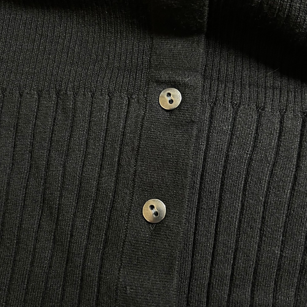 Madewell Womens Black Merino Wool Silk Blend V-Neck Button Front Cardigan XL New - Picture 3 of 10